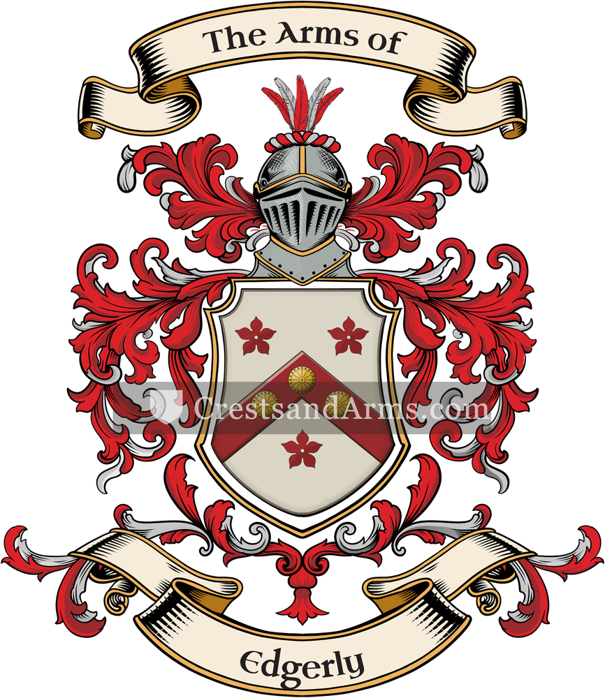 The Edgerly coat of arms, drawn from the recorded blazon