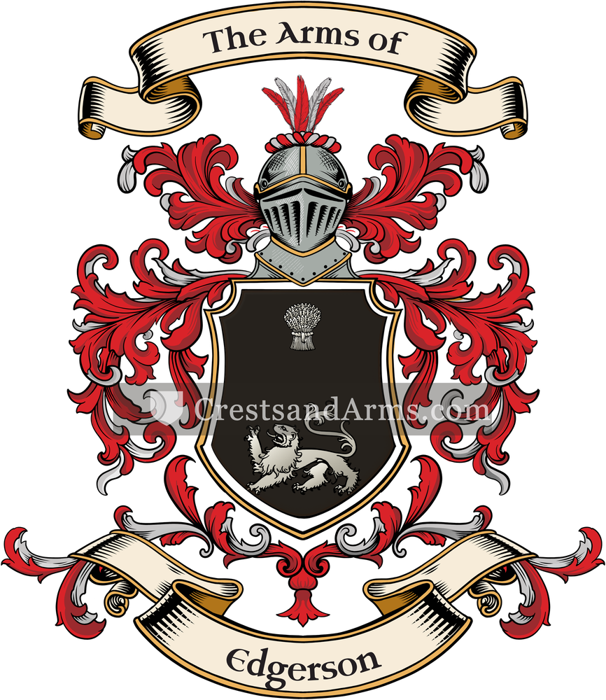 The Edgerson coat of arms, drawn from the recorded blazon