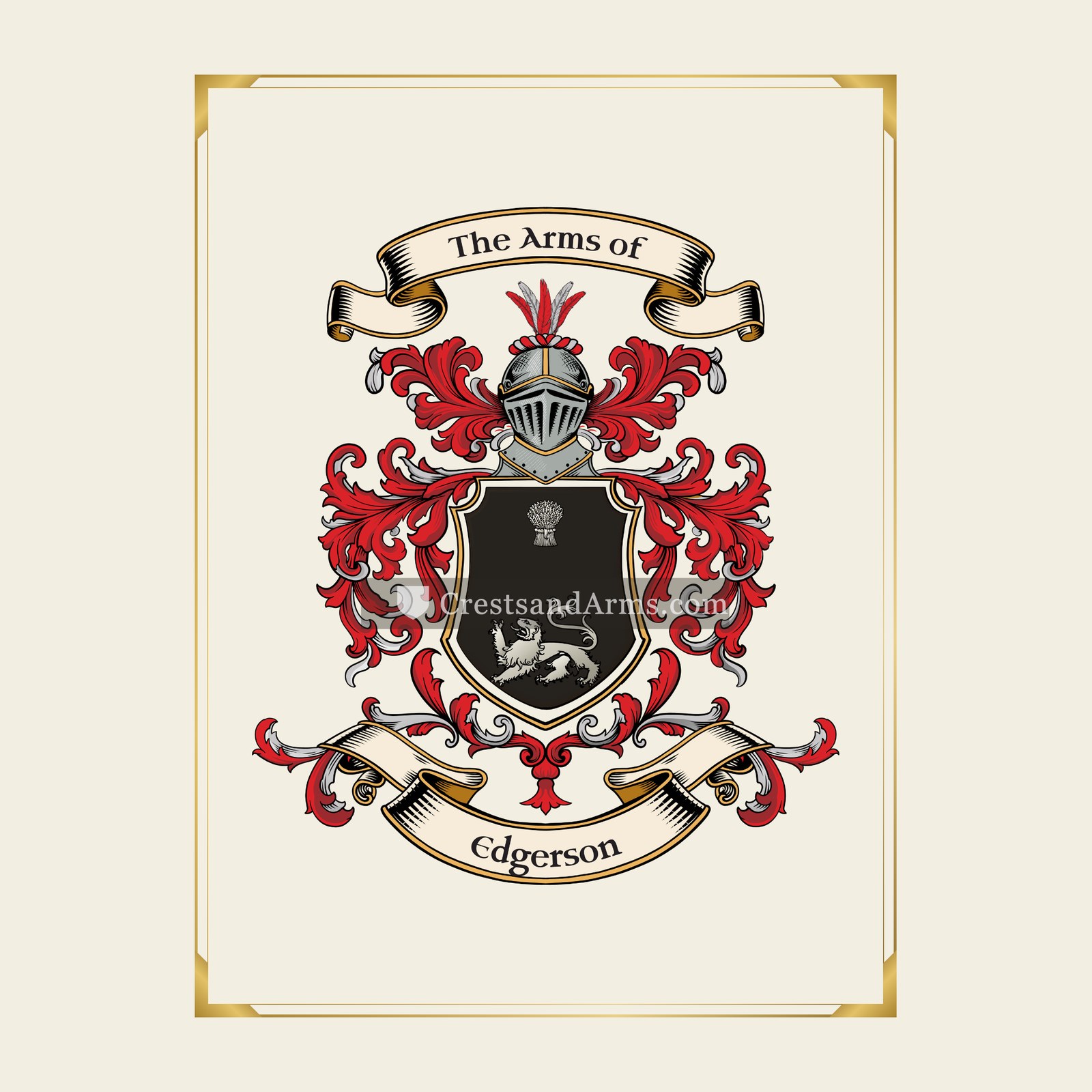With gold border