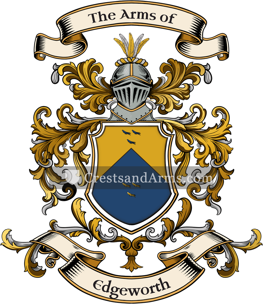 The Edgeworth coat of arms, drawn from the recorded blazon