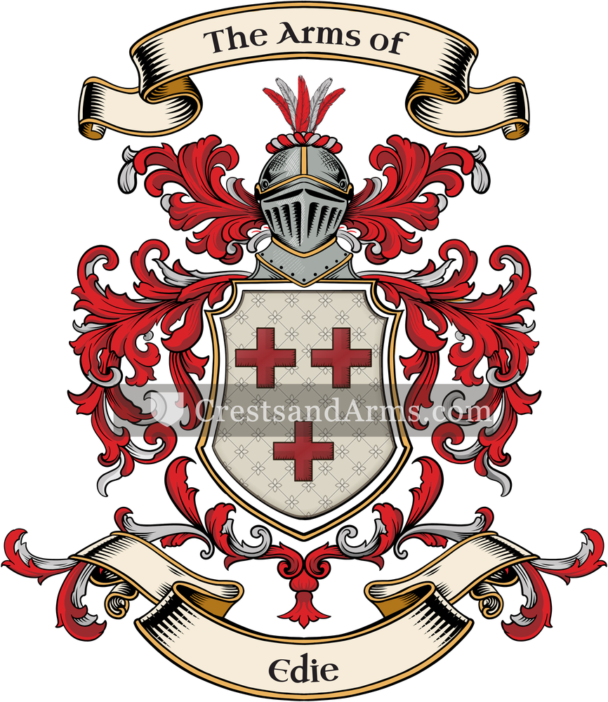 The Edie coat of arms, drawn from the recorded blazon