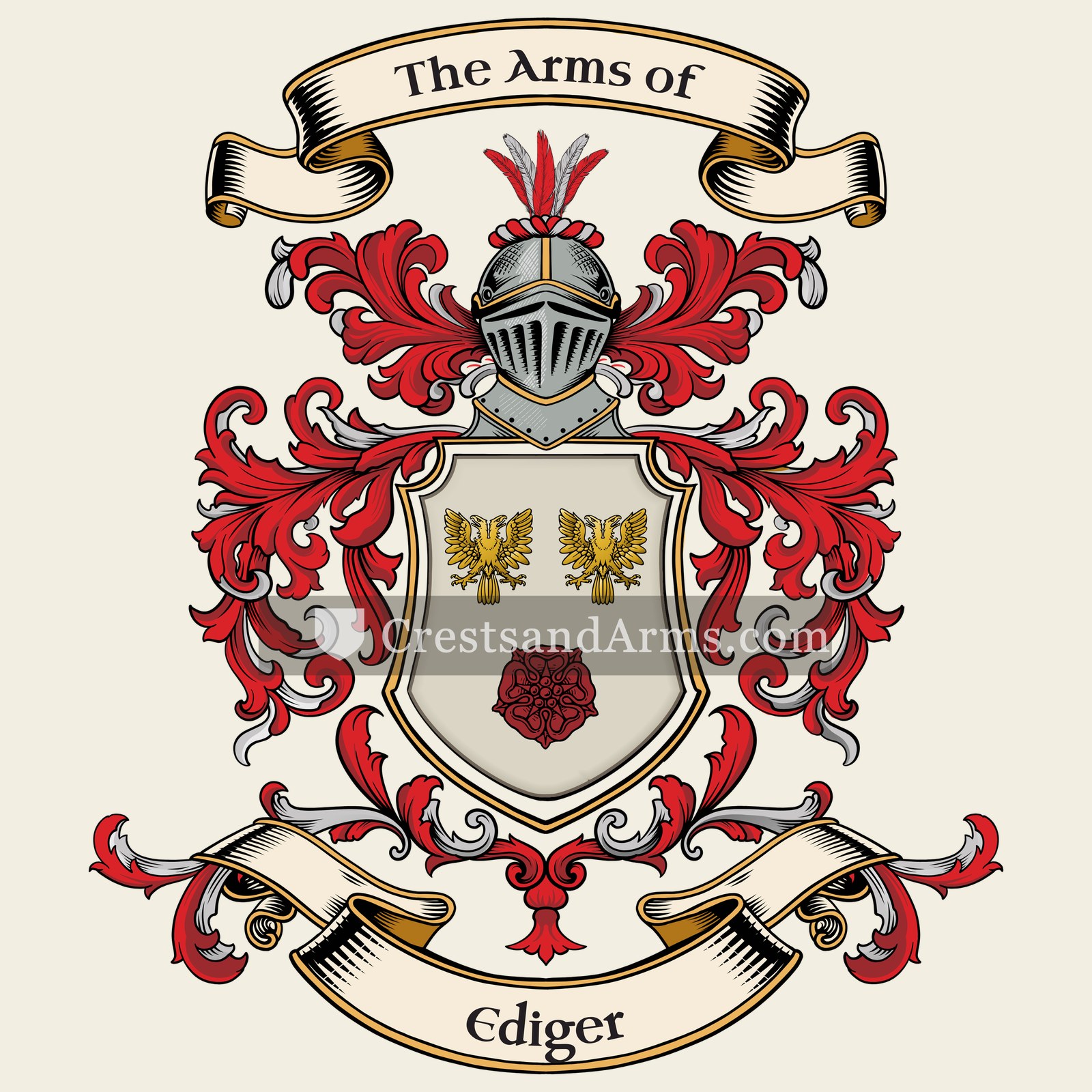 The Ediger coat of arms, drawn from the recorded blazon