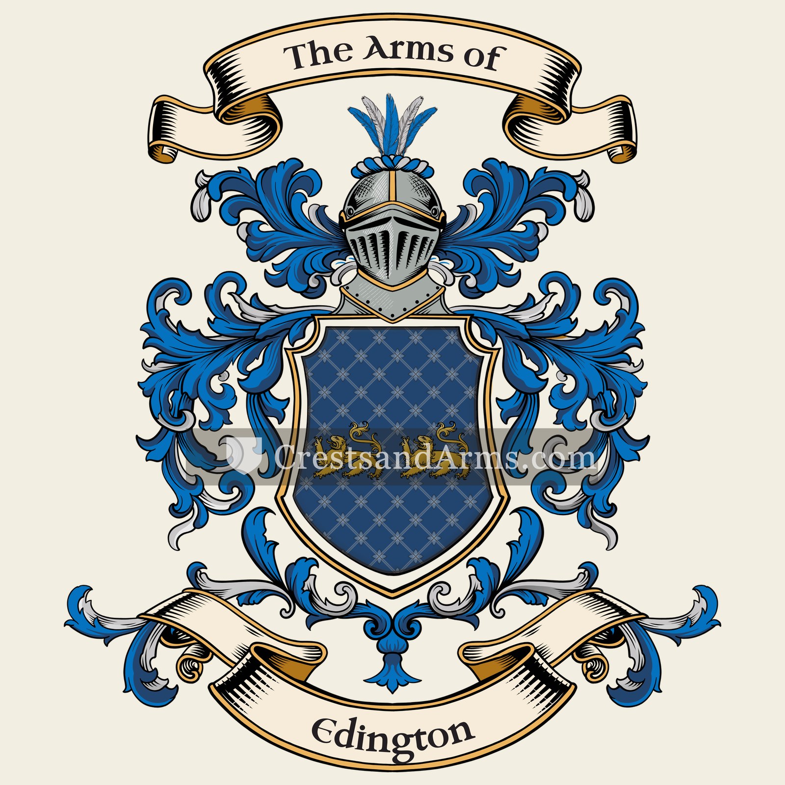 The Edington coat of arms, drawn from the recorded blazon