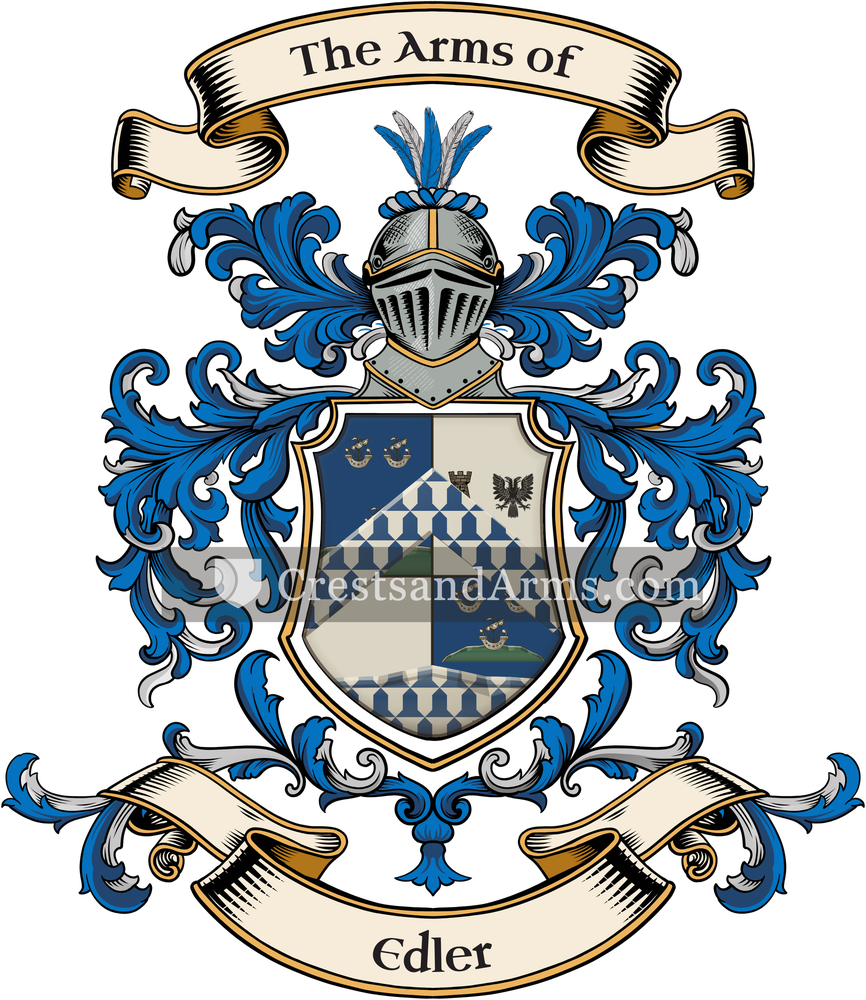 The Edler coat of arms, drawn from the recorded blazon