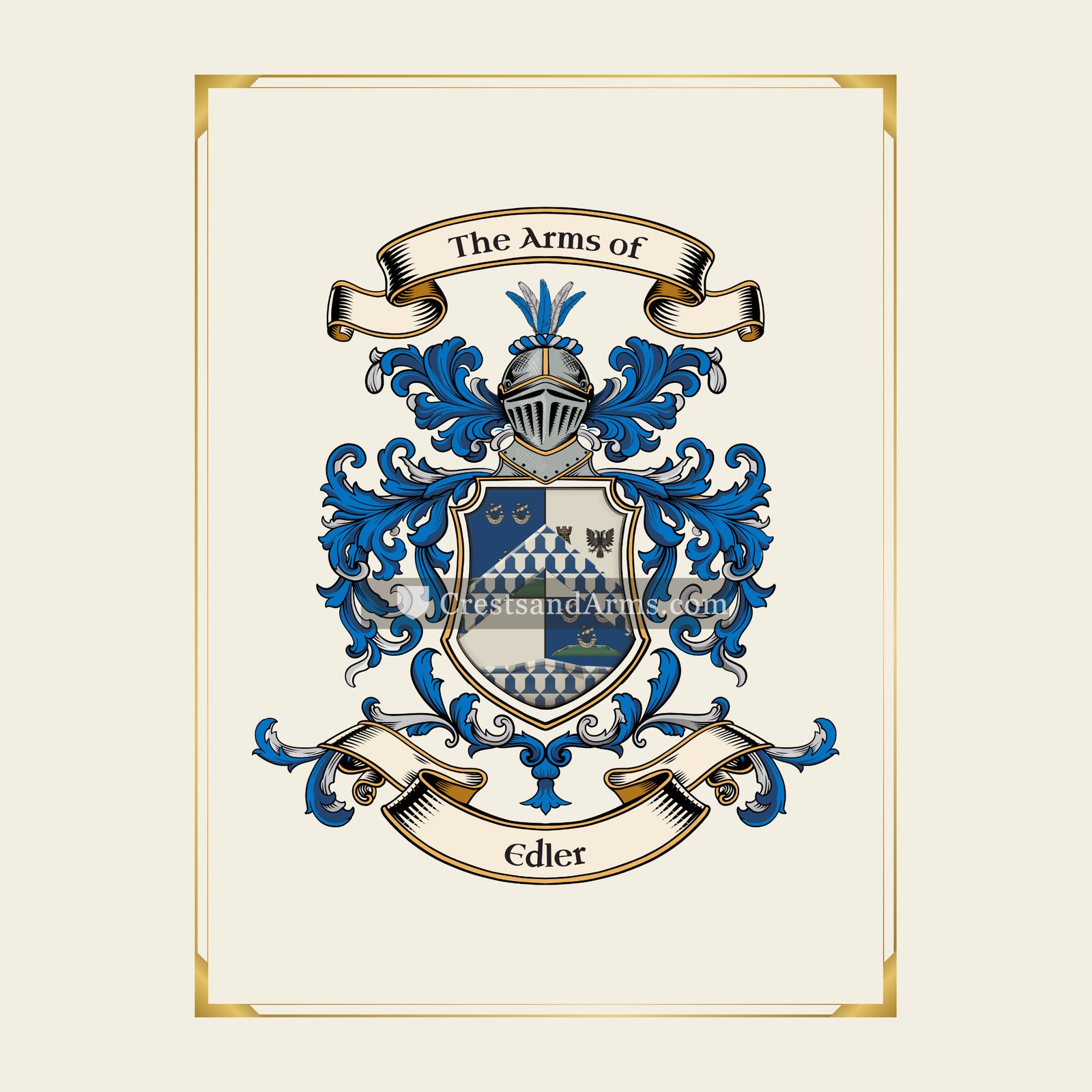 With gold border