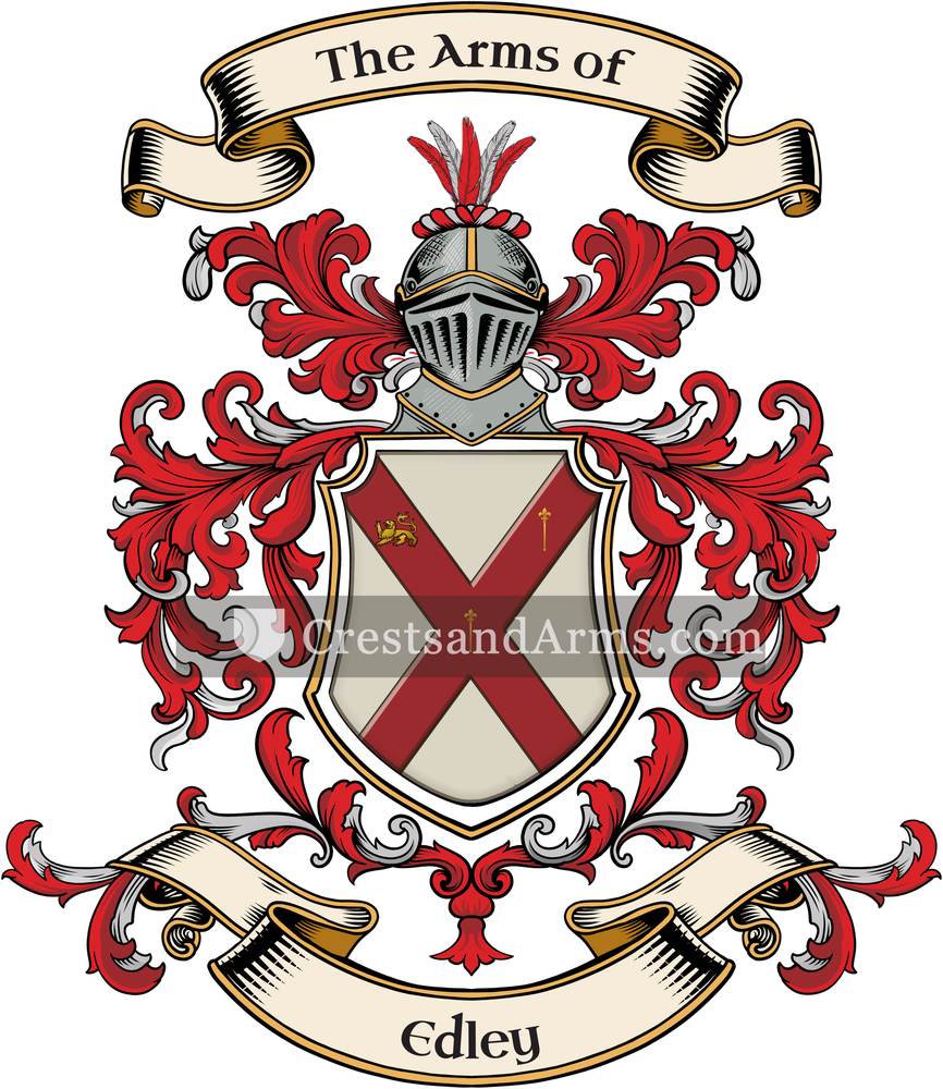 The Edley coat of arms, drawn from the recorded blazon