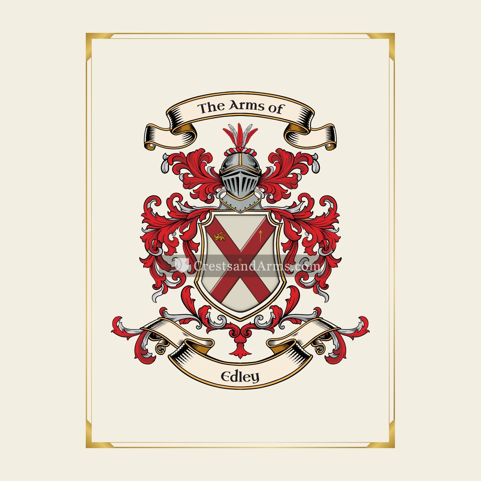 With gold border