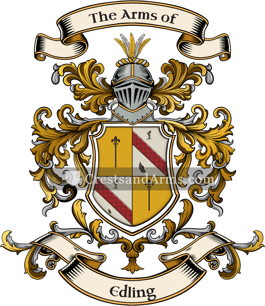 The Edling coat of arms, drawn from the recorded blazon