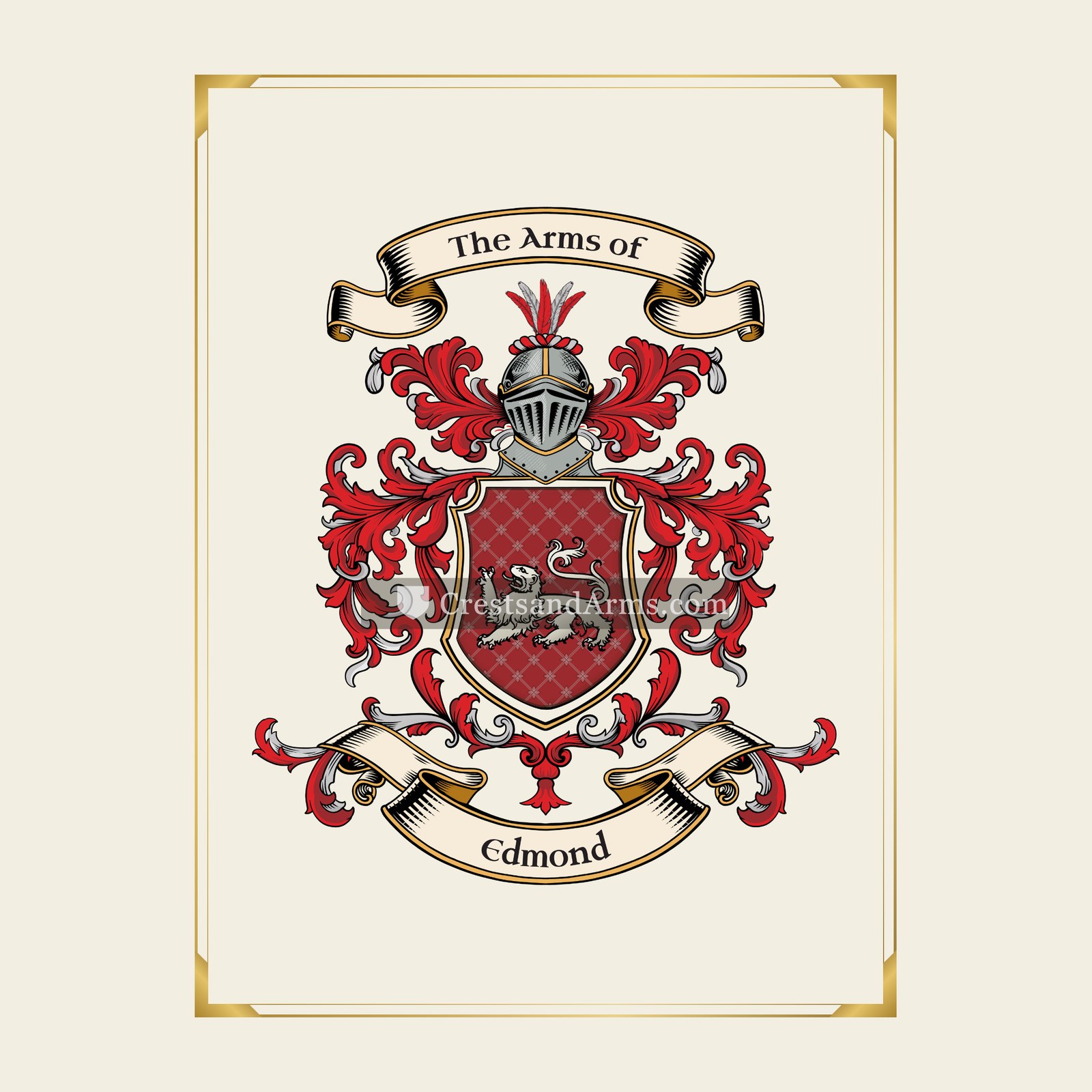 With gold border
