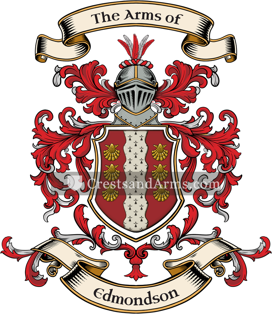 The Edmondson coat of arms, drawn from the recorded blazon