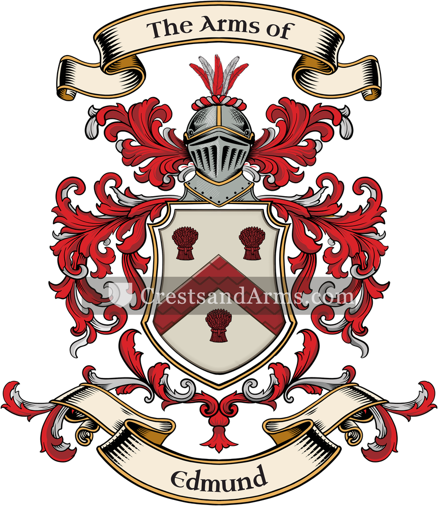 The Edmund coat of arms, drawn from the recorded blazon
