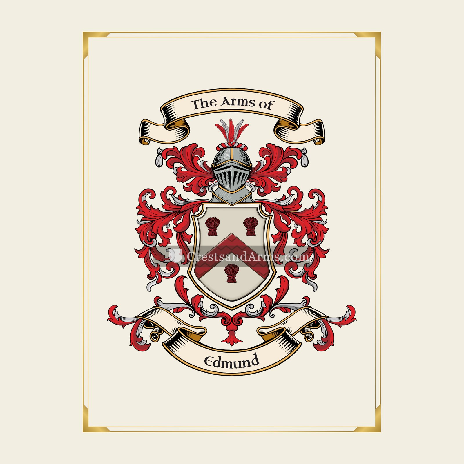 With gold border