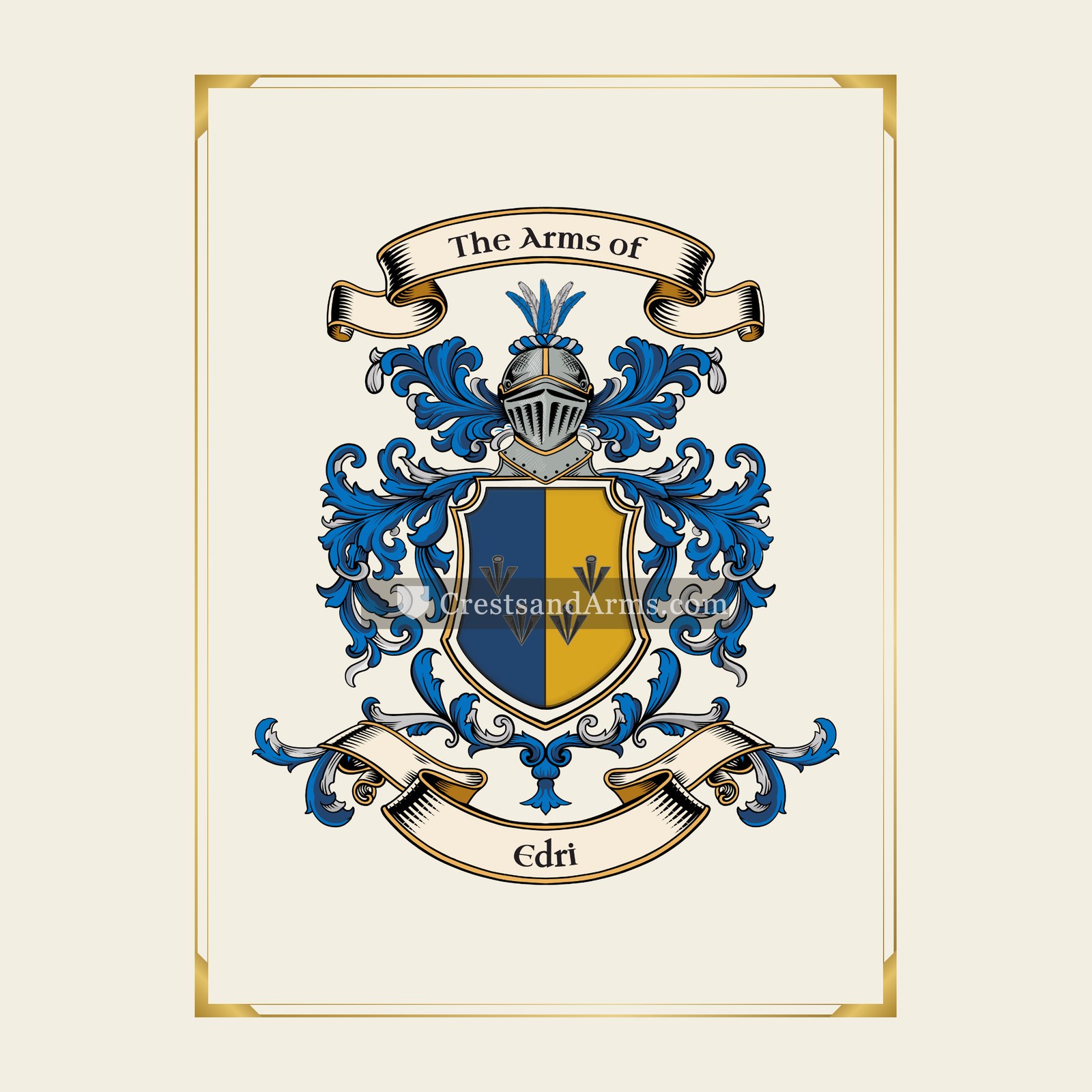 With gold border
