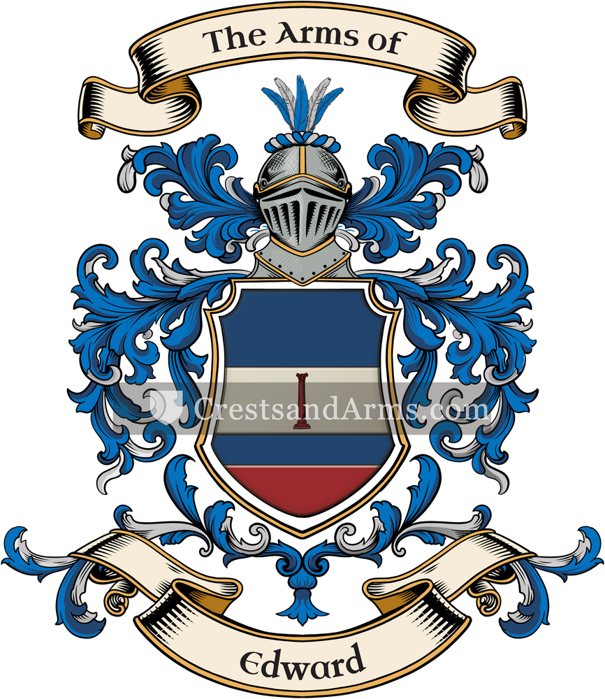 The Edward coat of arms, drawn from the recorded blazon