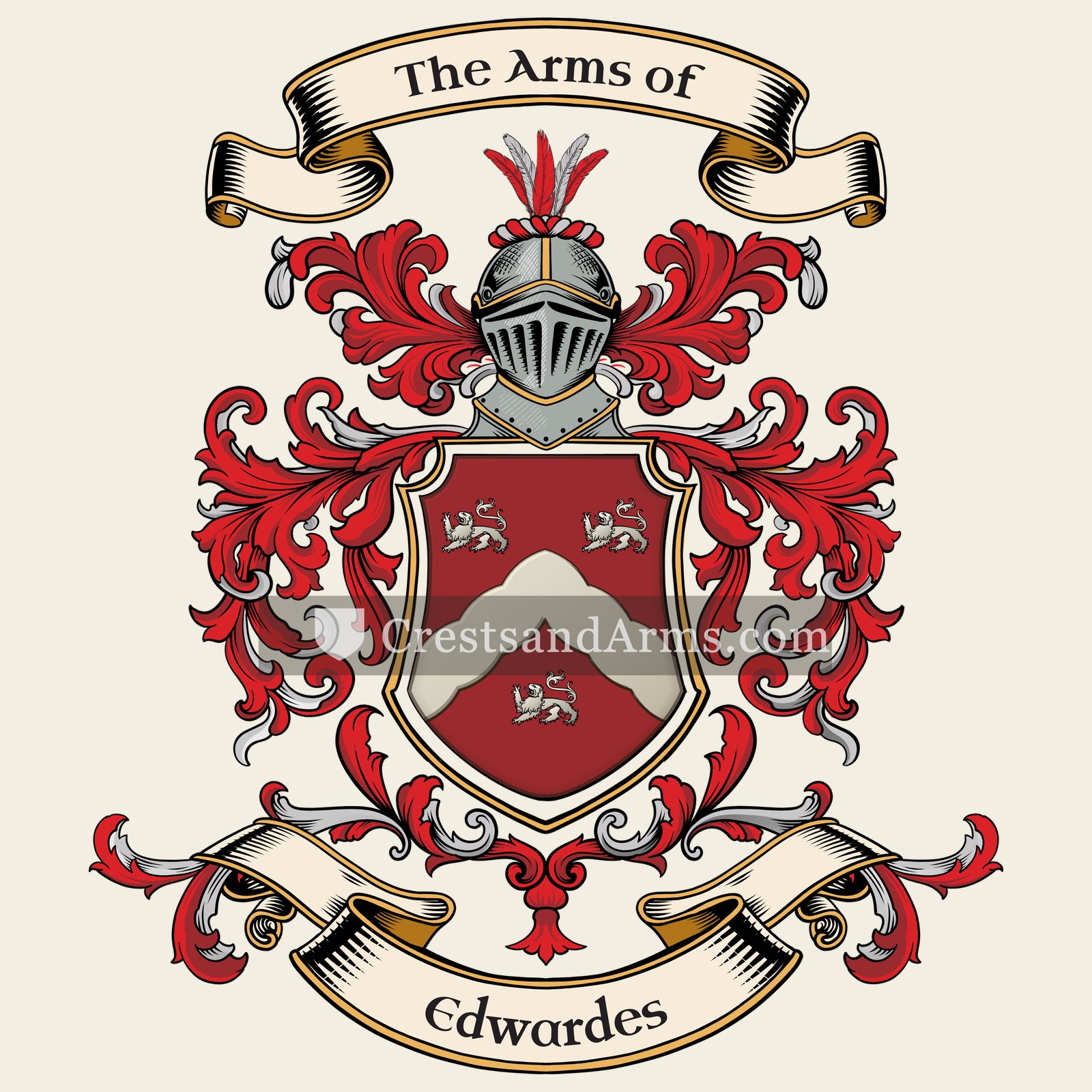 The Edwardes coat of arms, drawn from the recorded blazon