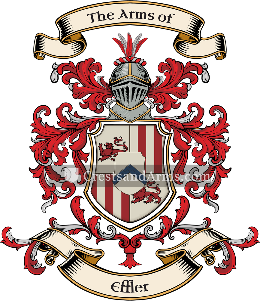 The Effler coat of arms, drawn from the recorded blazon