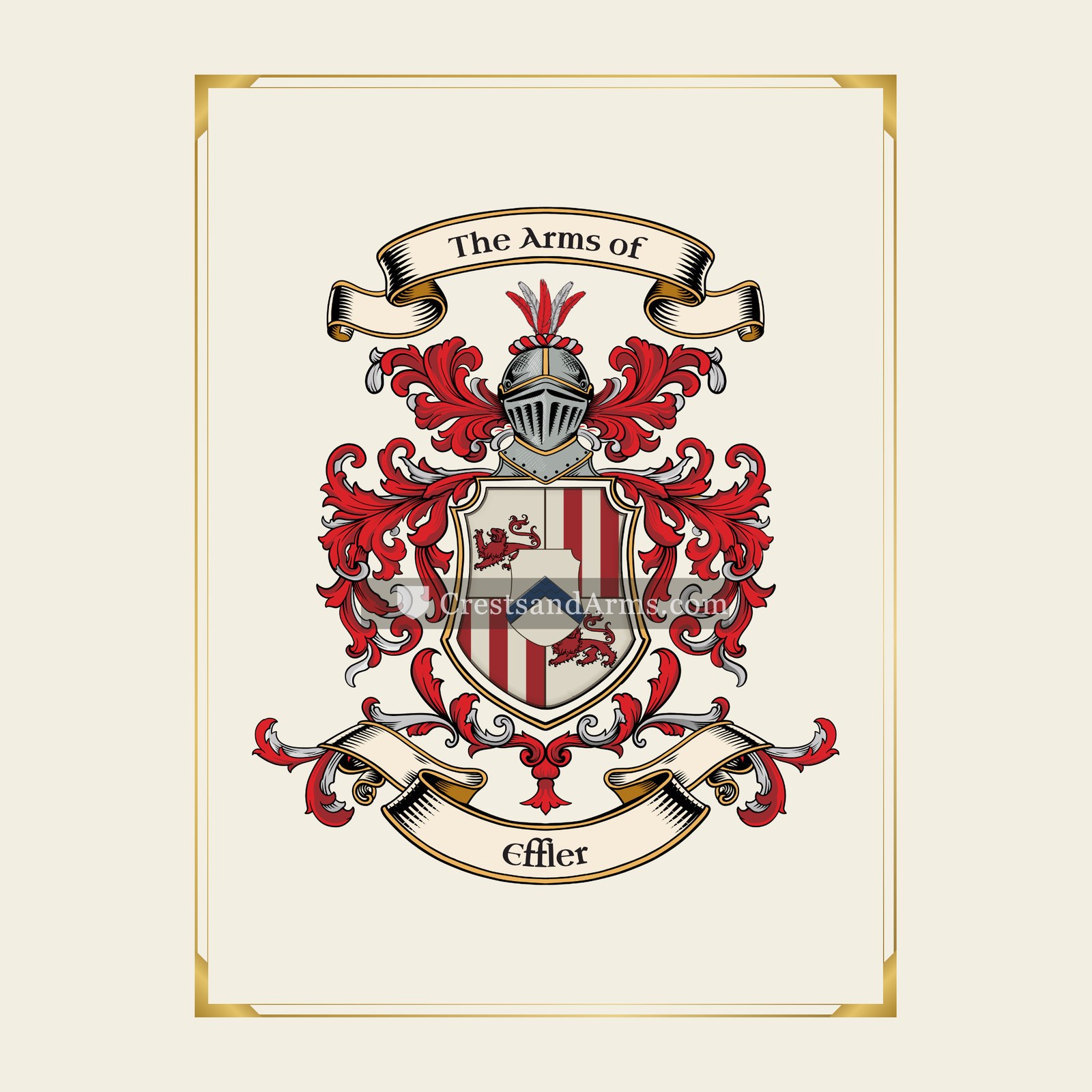 With gold border