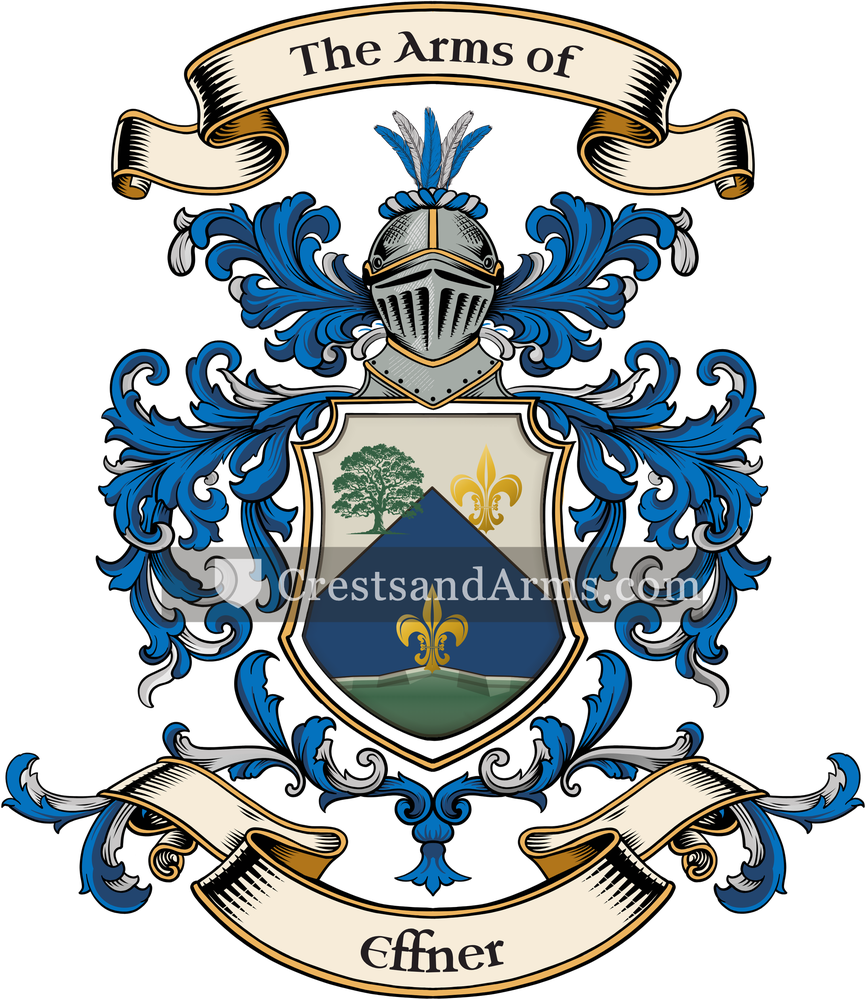 The Effner coat of arms, drawn from the recorded blazon