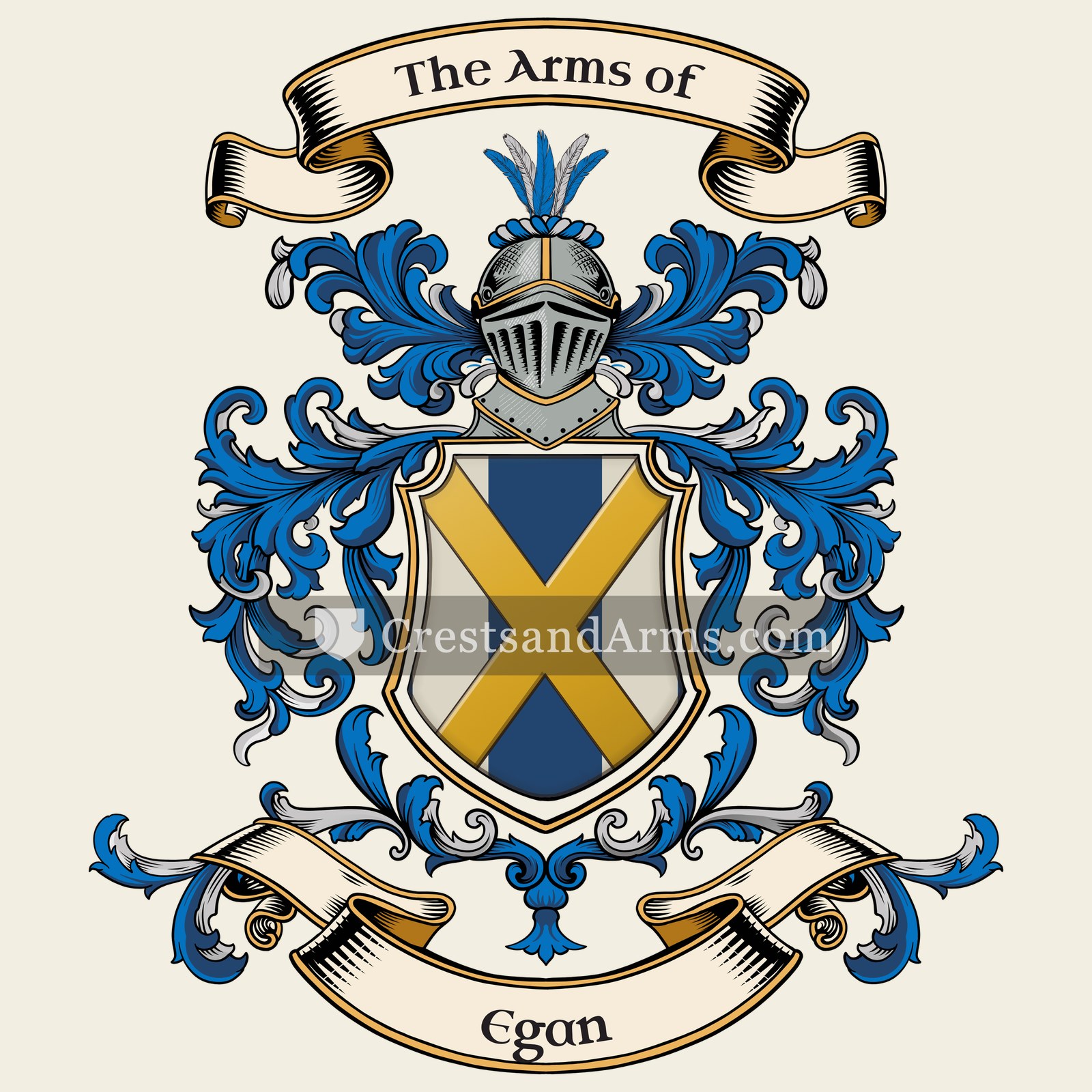 The Egan coat of arms, drawn from the recorded blazon