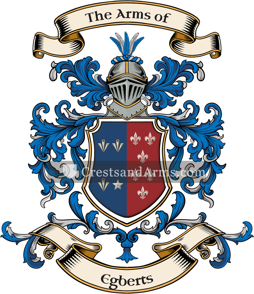 The Egberts coat of arms, drawn from the recorded blazon