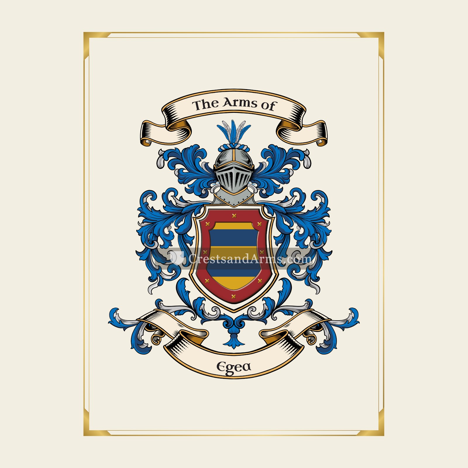 With gold border