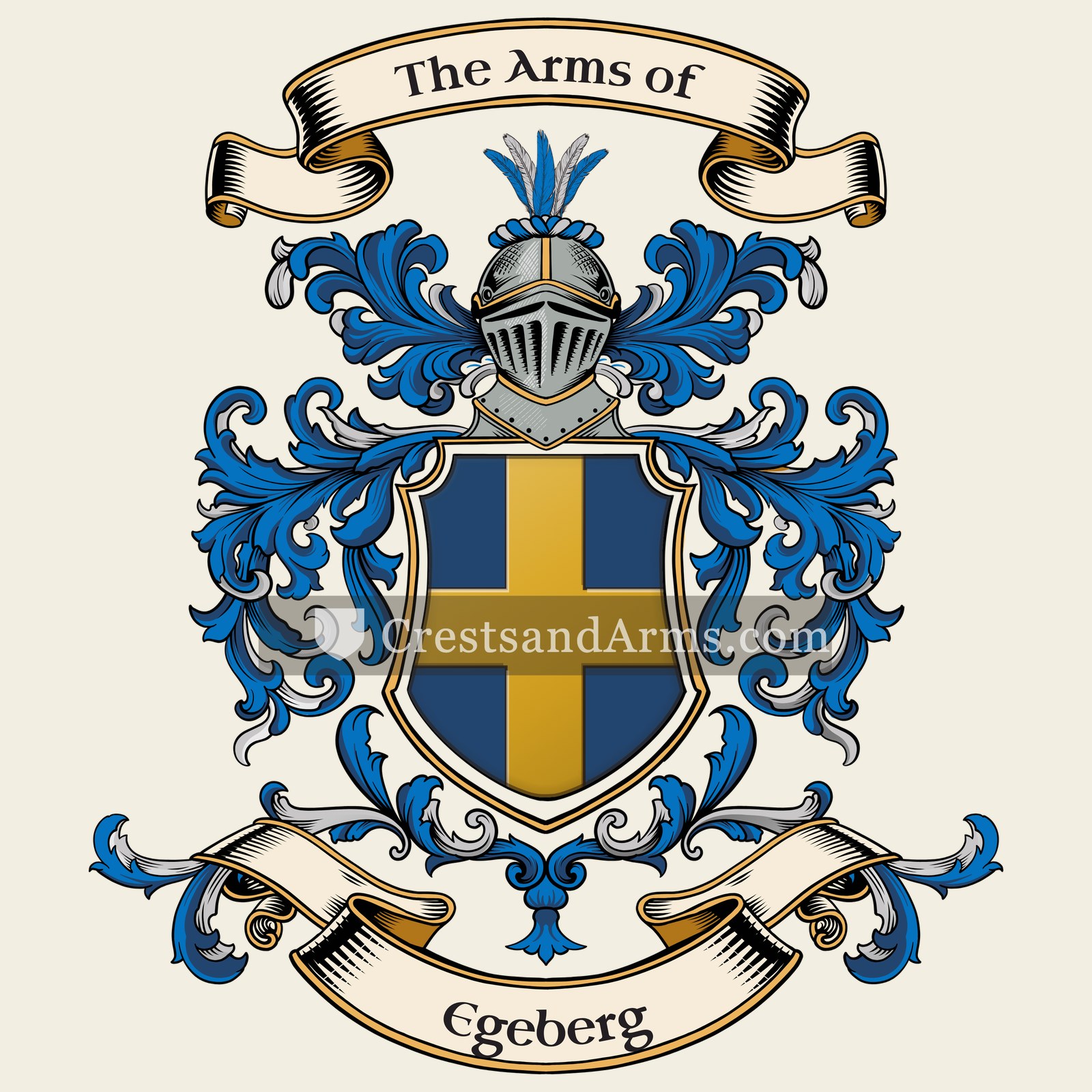 The Egeberg coat of arms, drawn from the recorded blazon