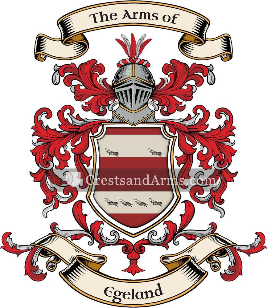 The Egeland coat of arms, drawn from the recorded blazon