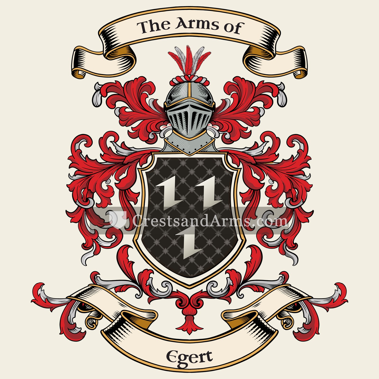 The Egert coat of arms, drawn from the recorded blazon