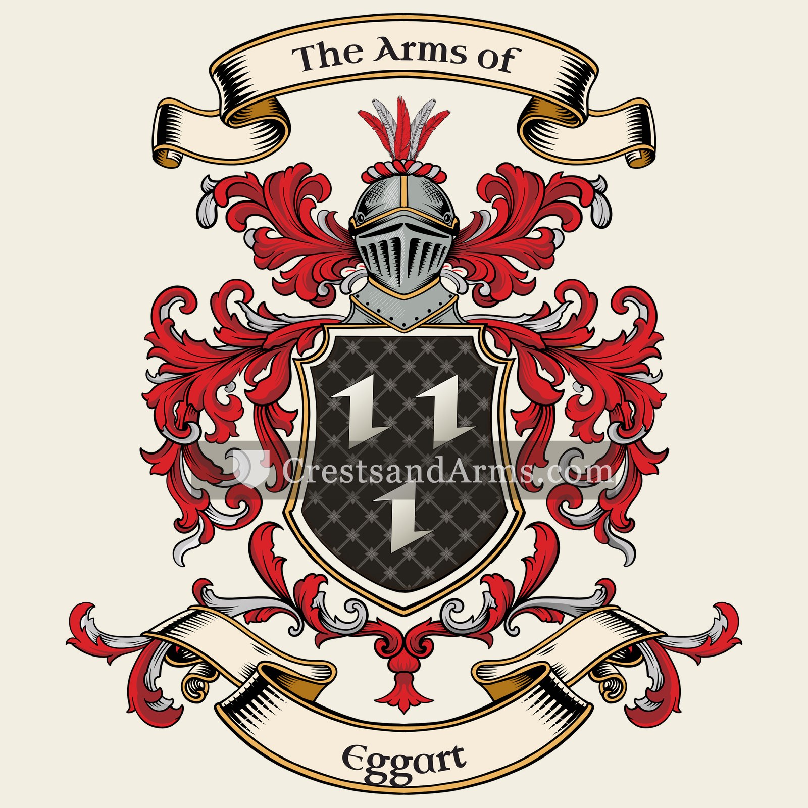 The Eggart coat of arms, drawn from the recorded blazon