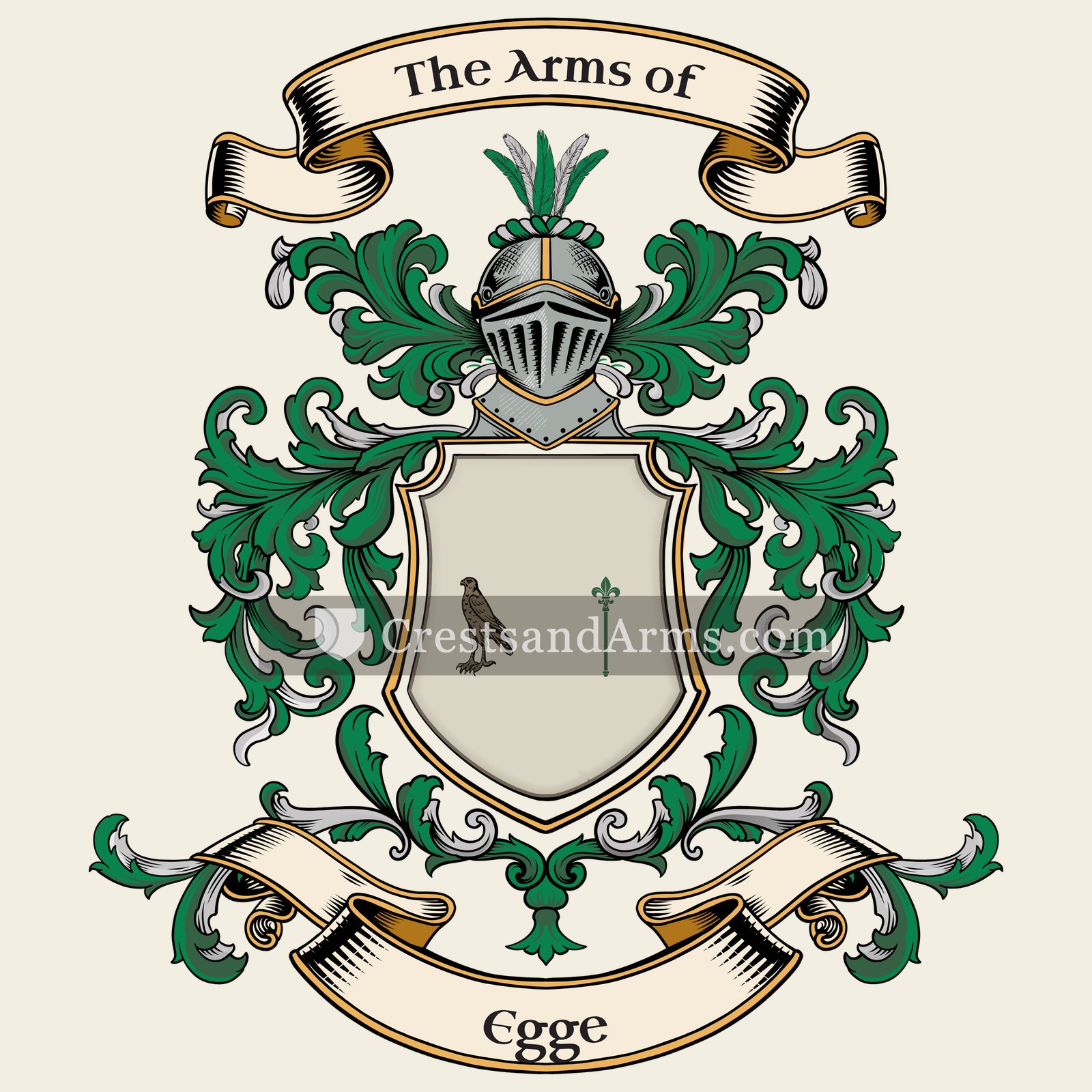 The Egge coat of arms, drawn from the recorded blazon