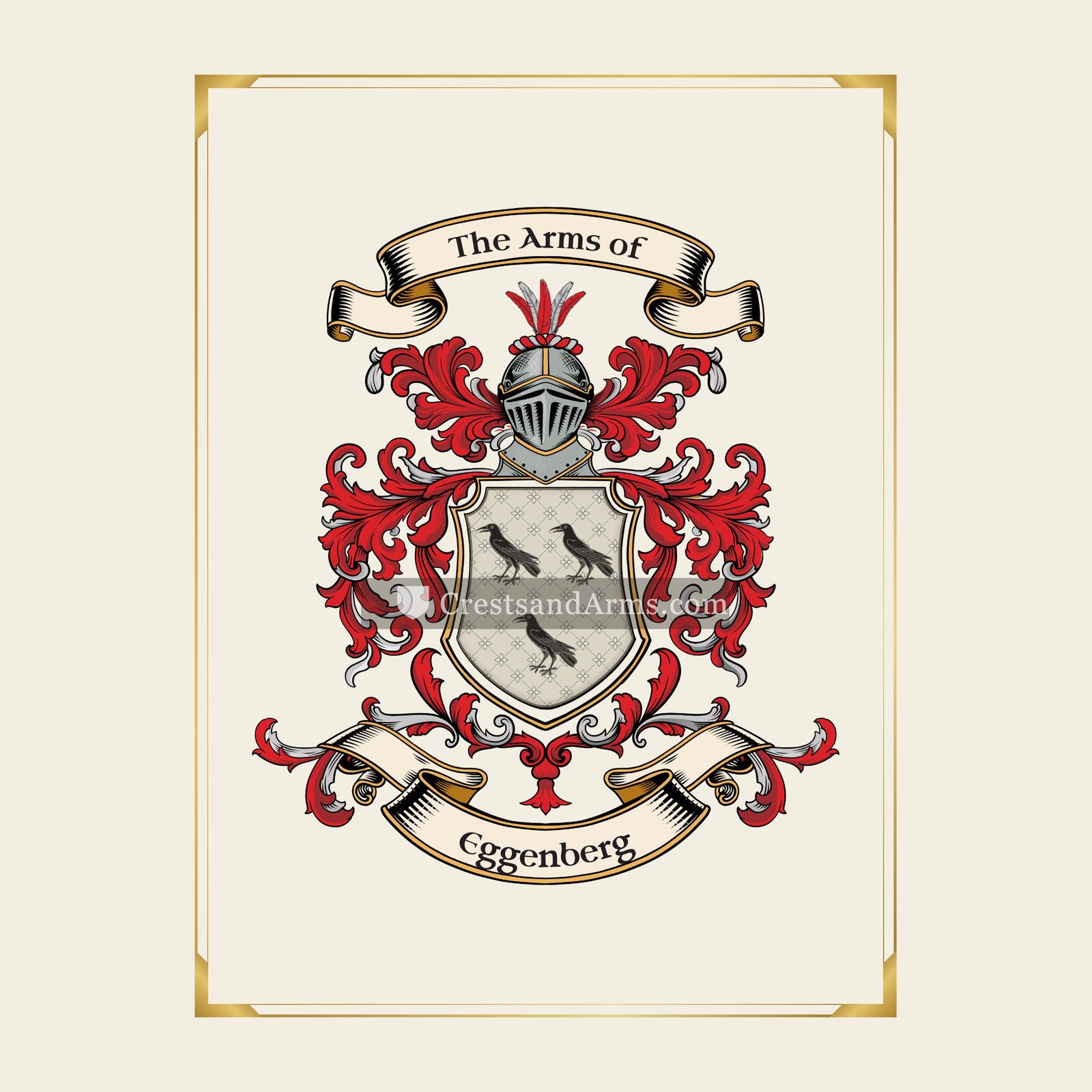 With gold border