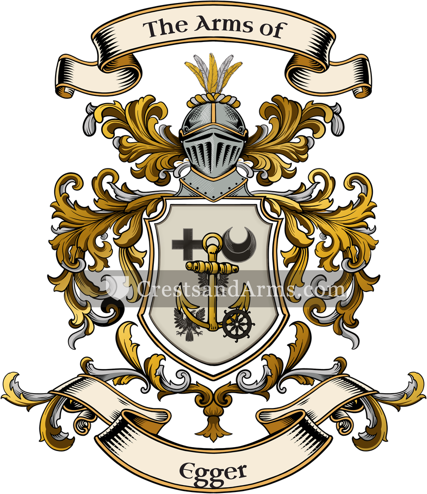 The Egger coat of arms, drawn from the recorded blazon