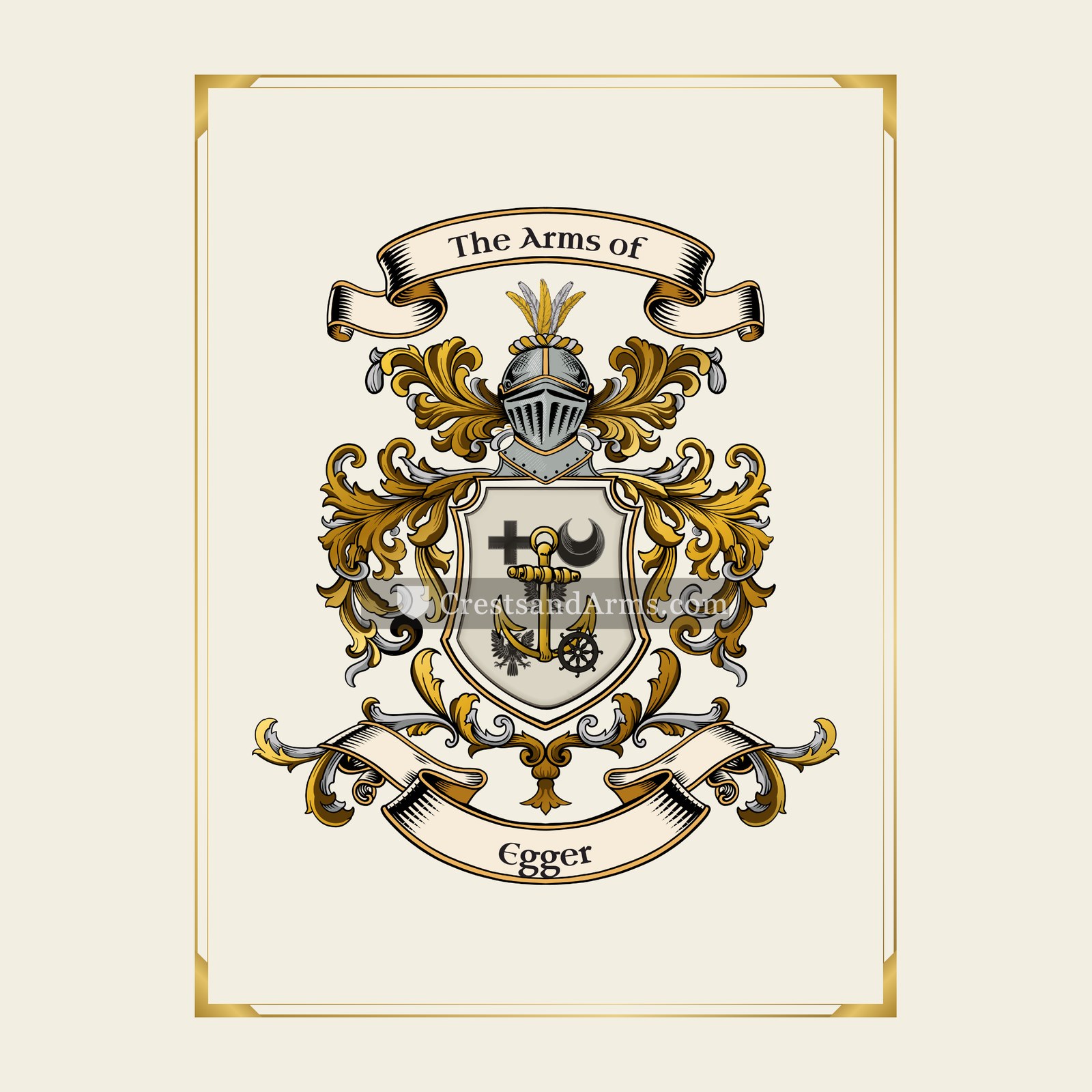 With gold border