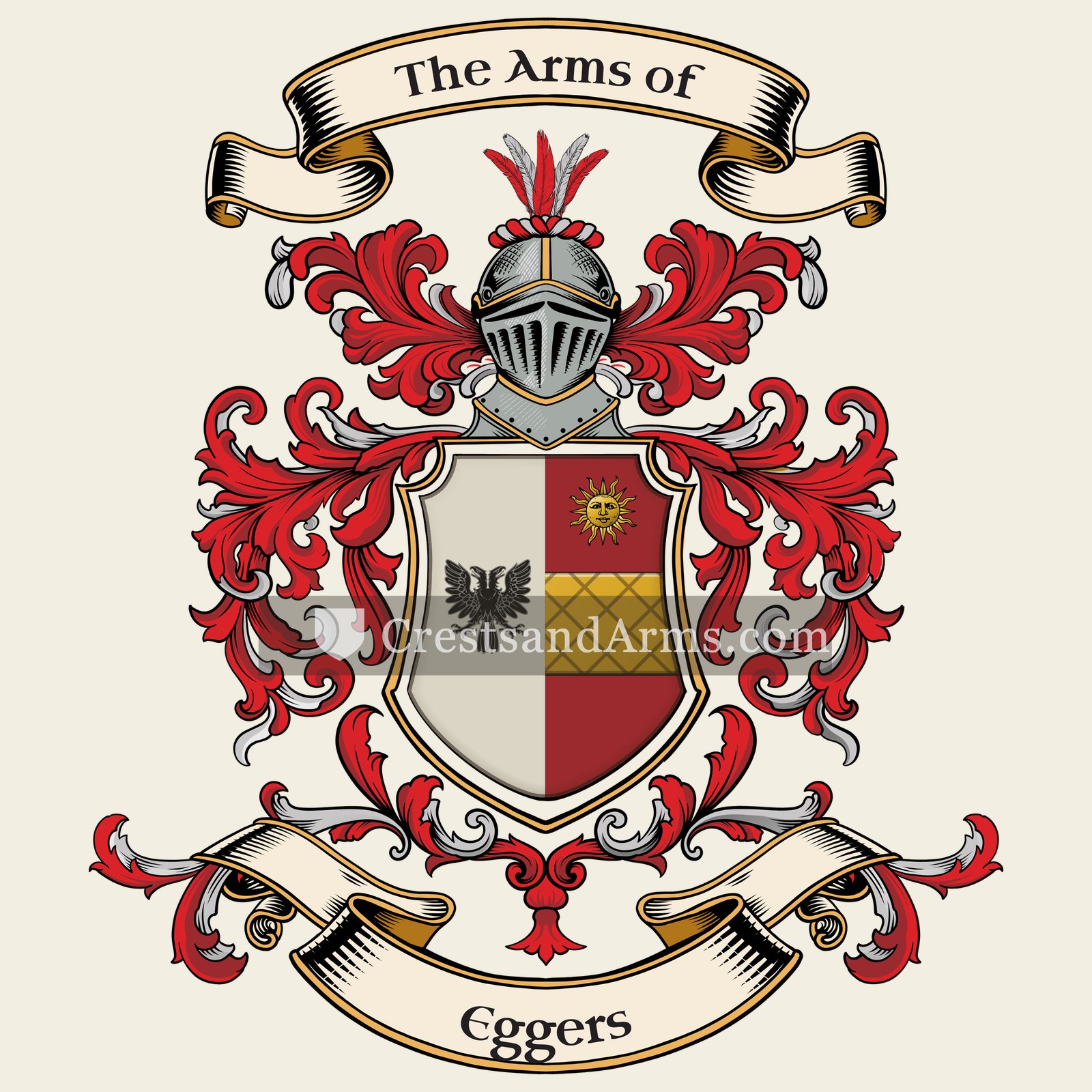 The Eggers coat of arms, drawn from the recorded blazon