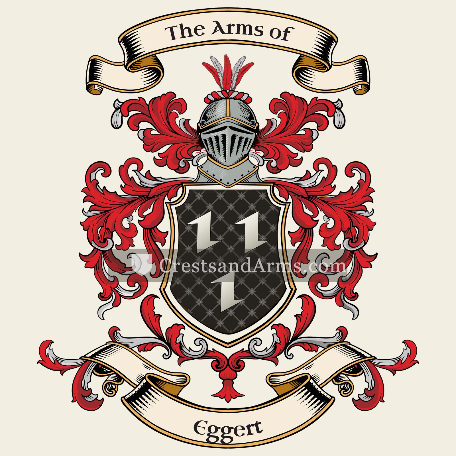 The Eggert coat of arms, drawn from the recorded blazon