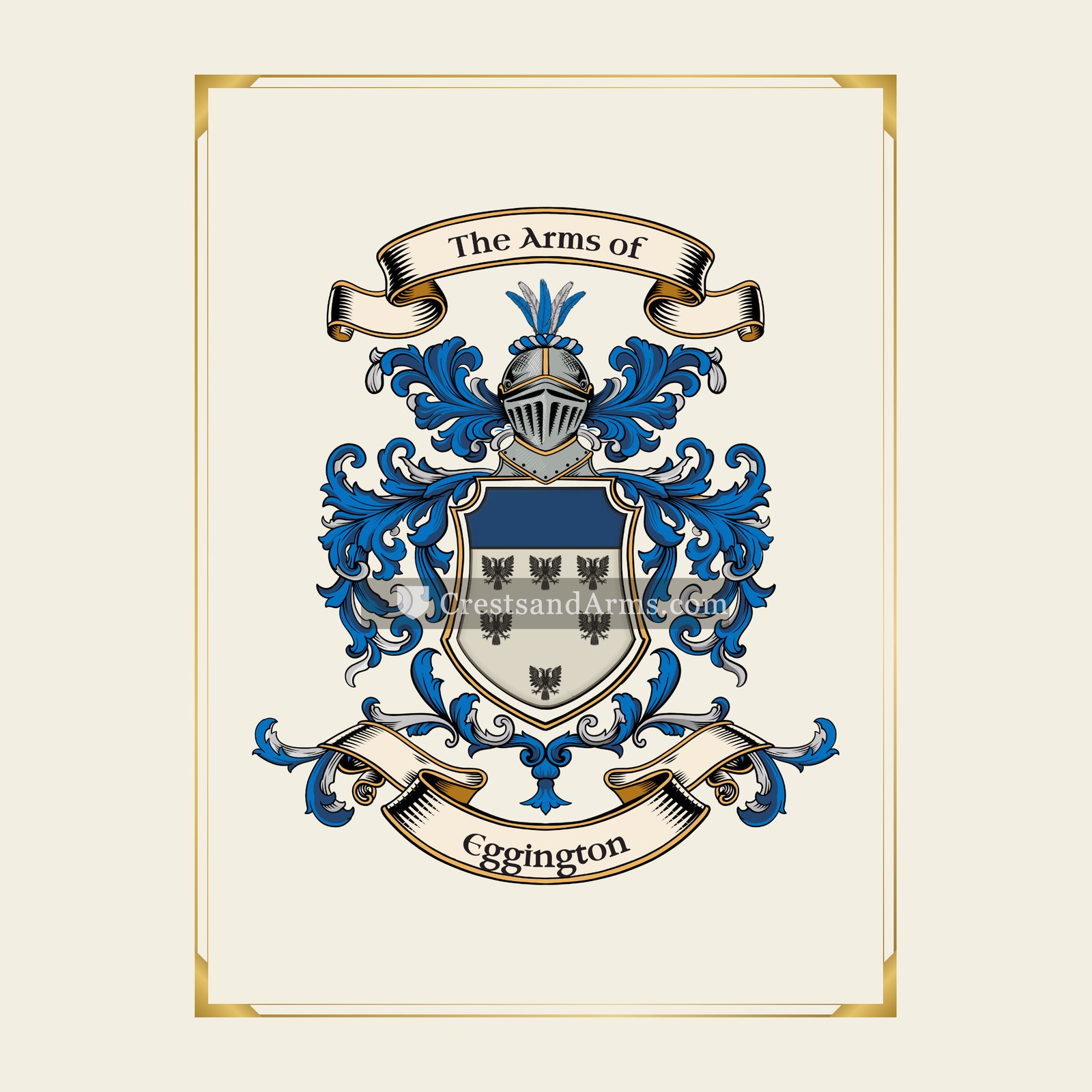 With gold border