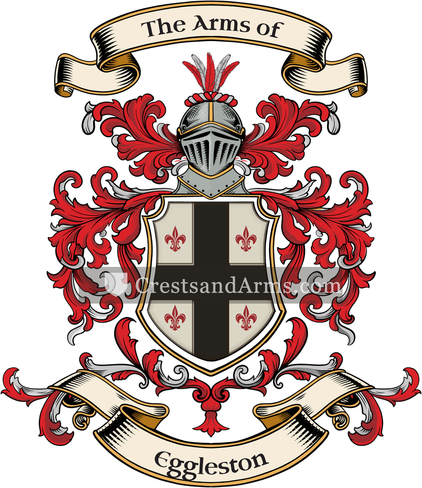 The Eggleston coat of arms, drawn from the recorded blazon