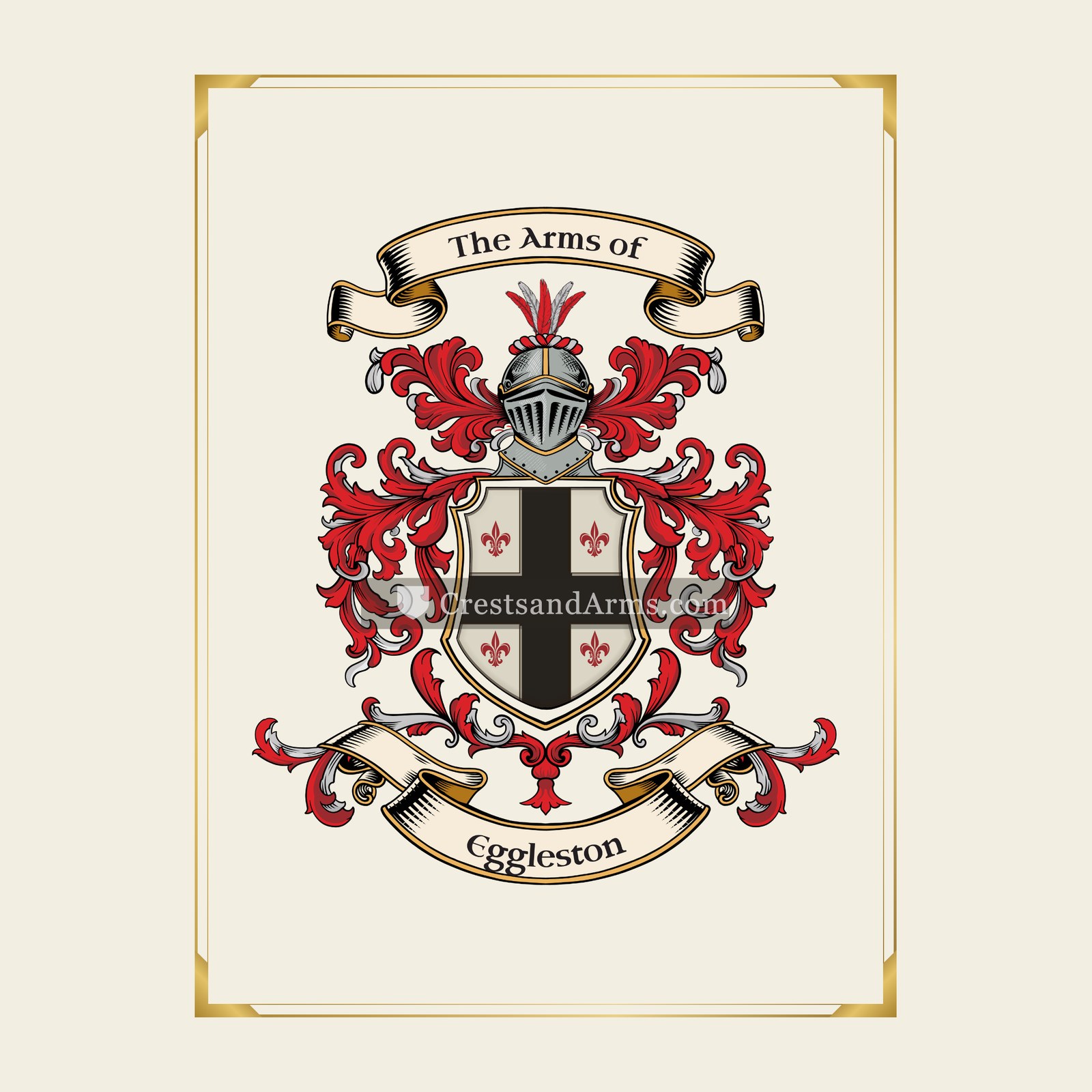 With gold border