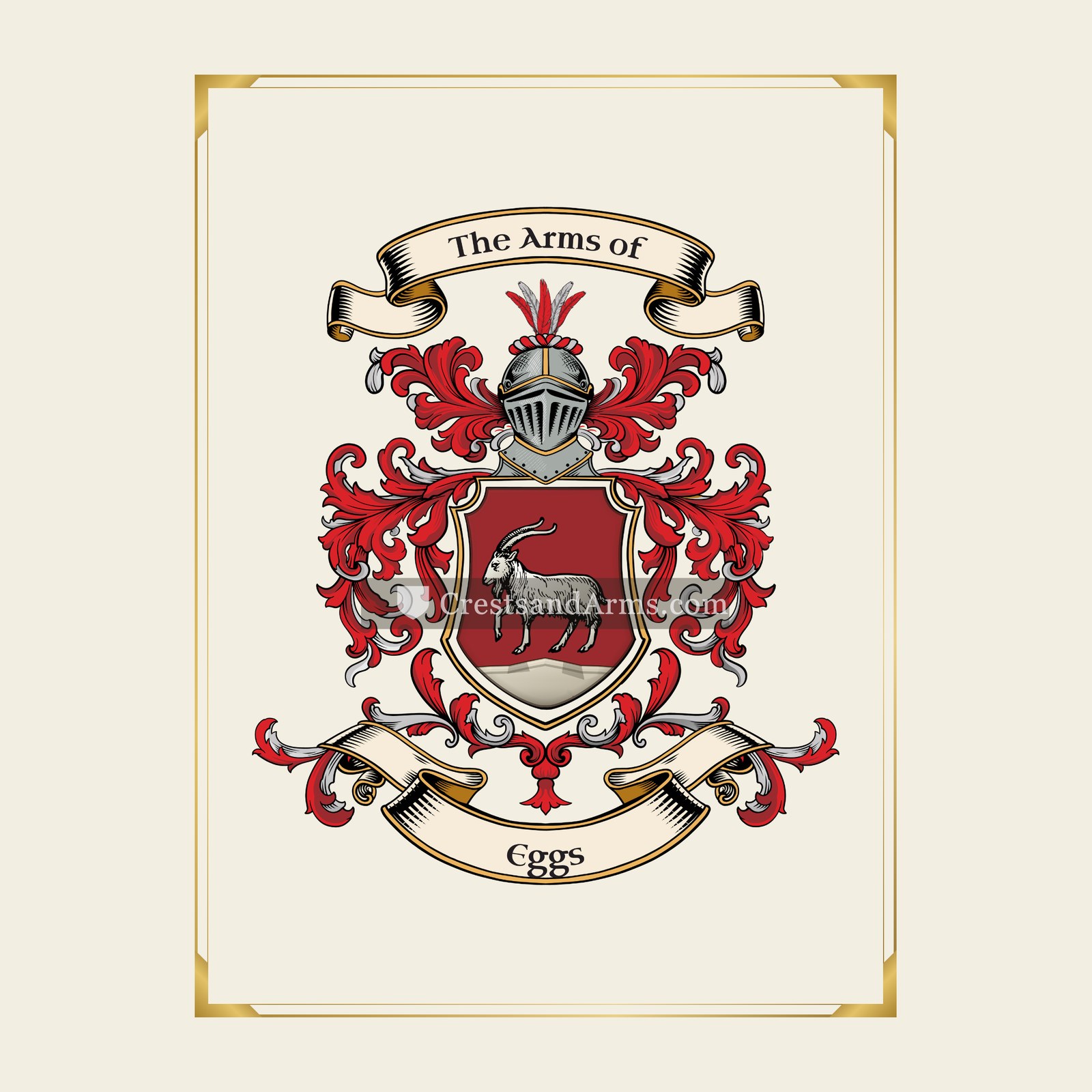 With gold border