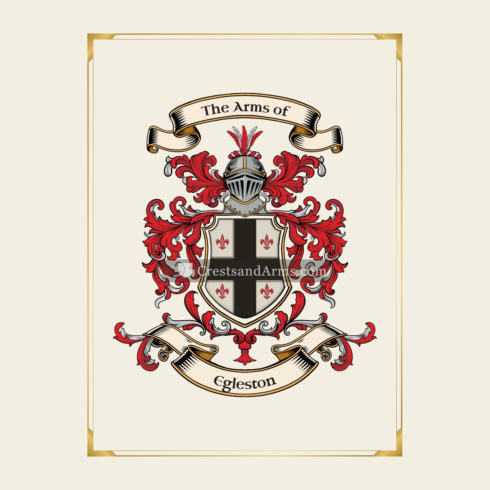 With gold border