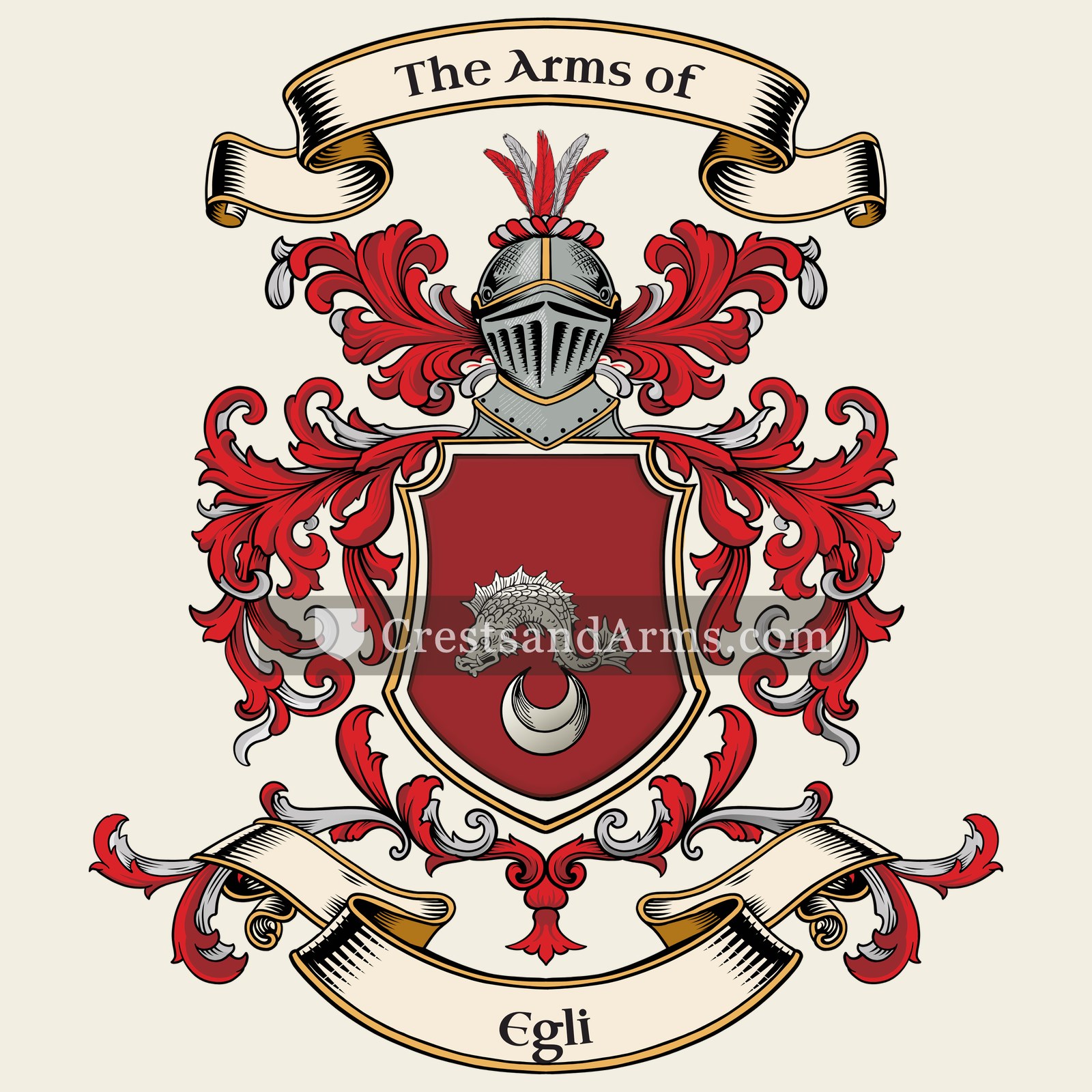 The Egli coat of arms, drawn from the recorded blazon
