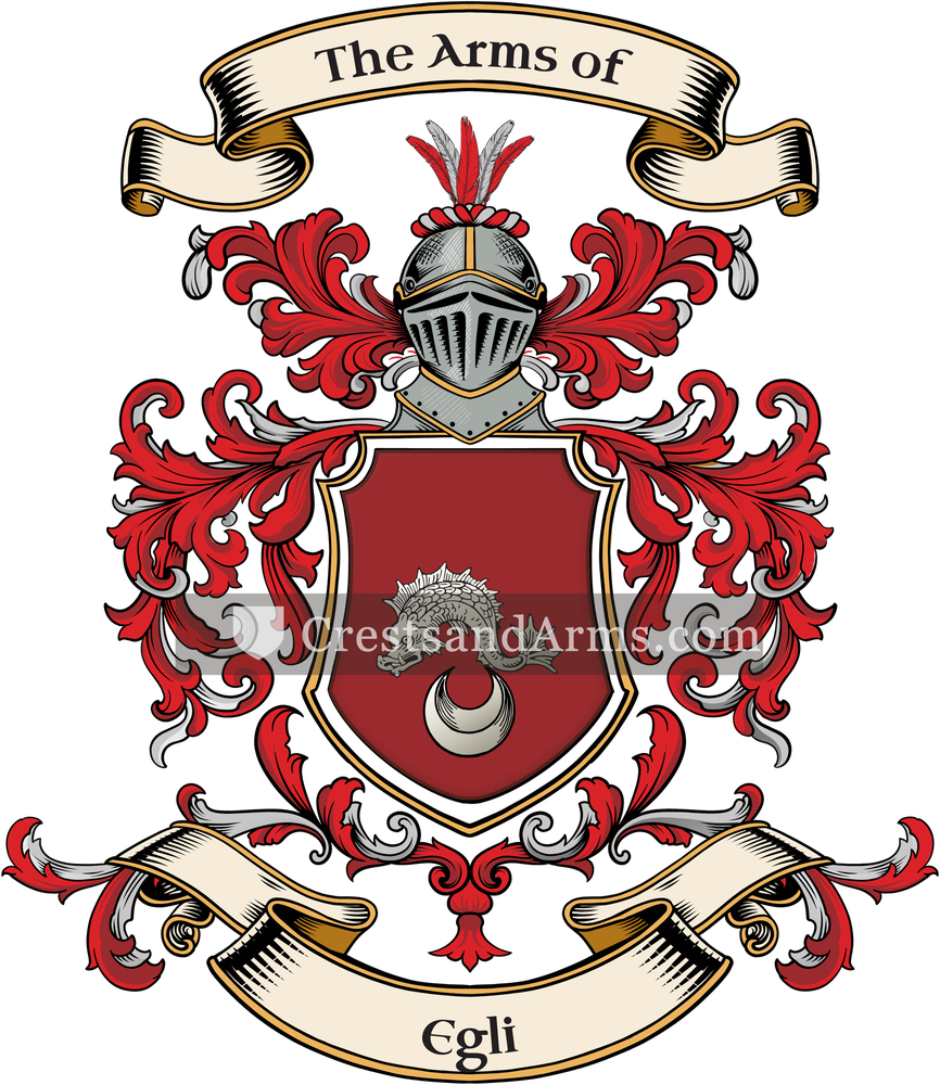 The Egli coat of arms, drawn from the recorded blazon