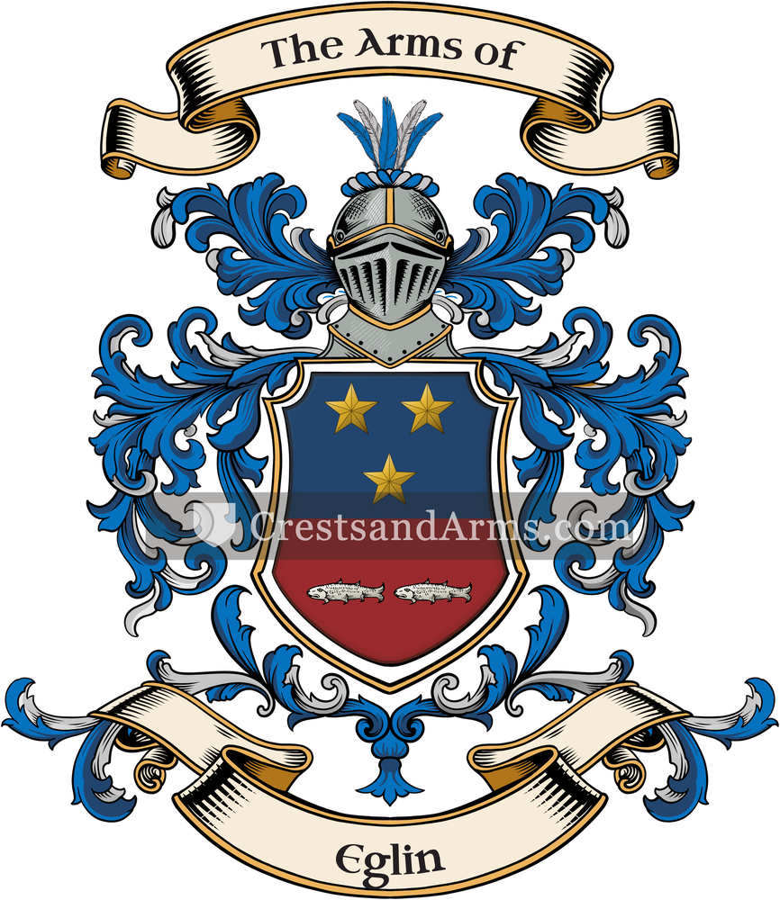 The Eglin coat of arms, drawn from the recorded blazon