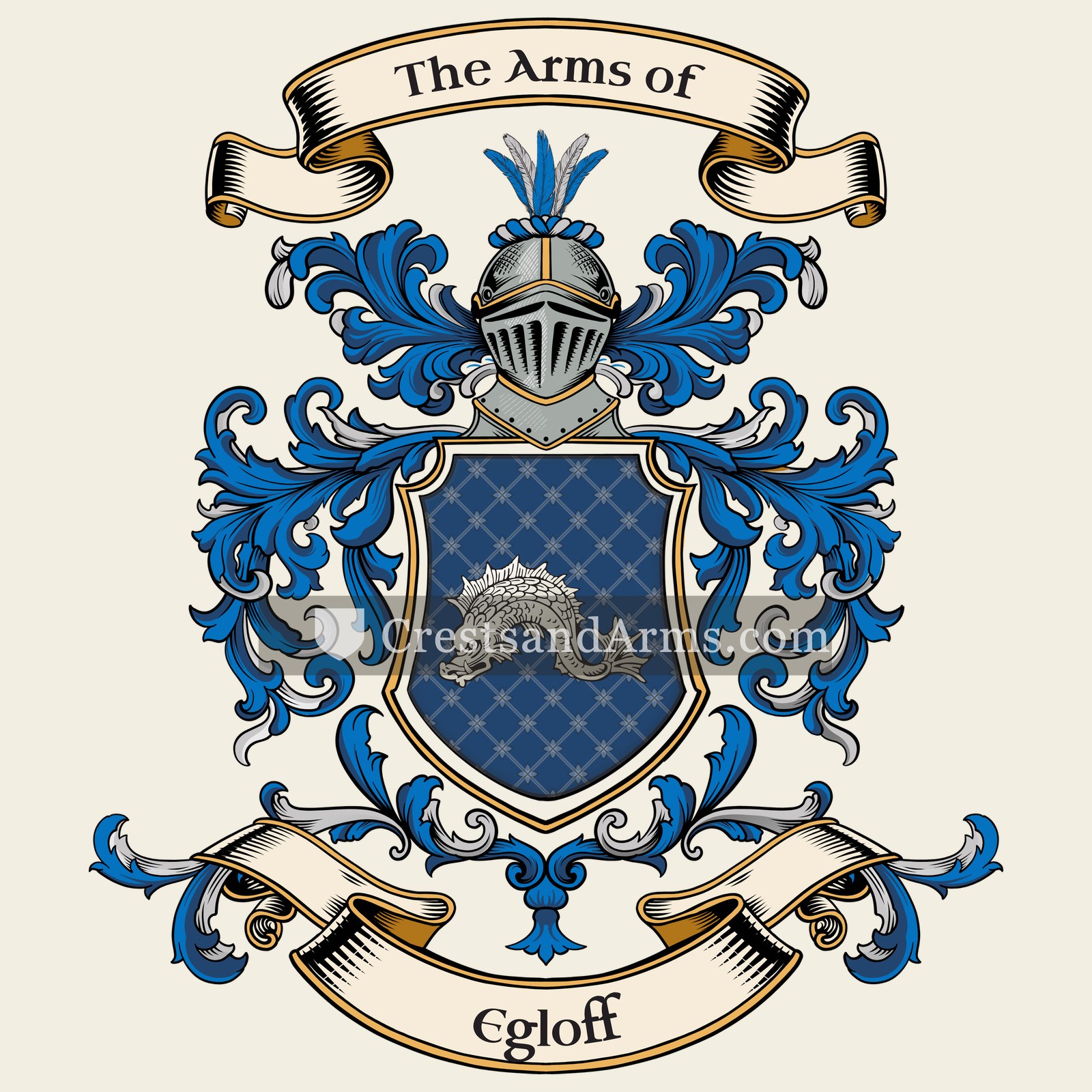 The Egloff coat of arms, drawn from the recorded blazon