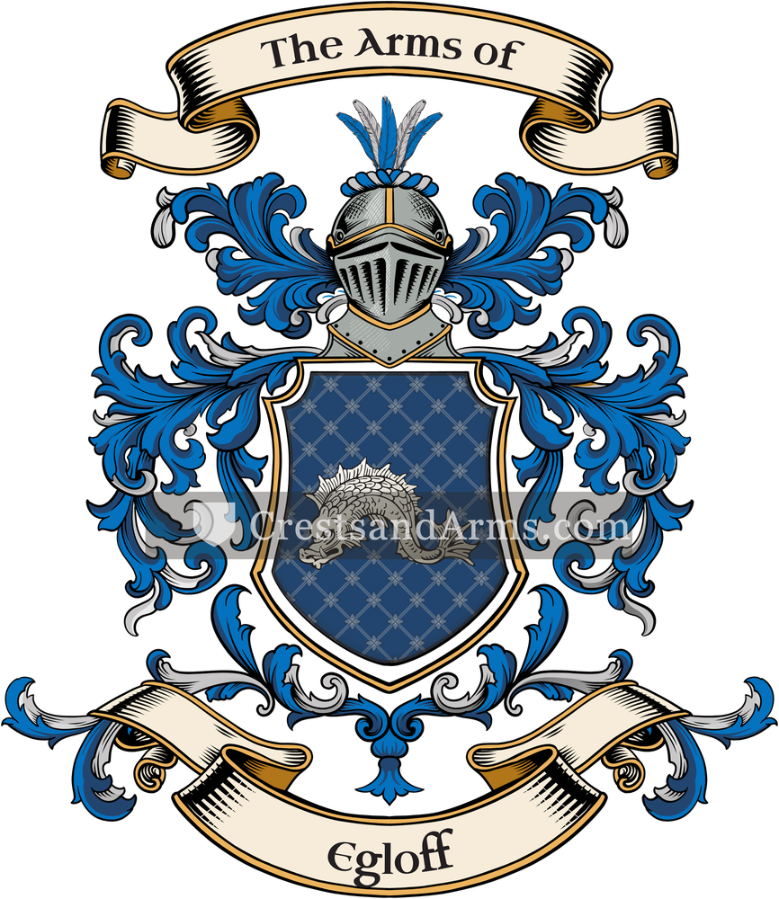 The Egloff coat of arms, drawn from the recorded blazon