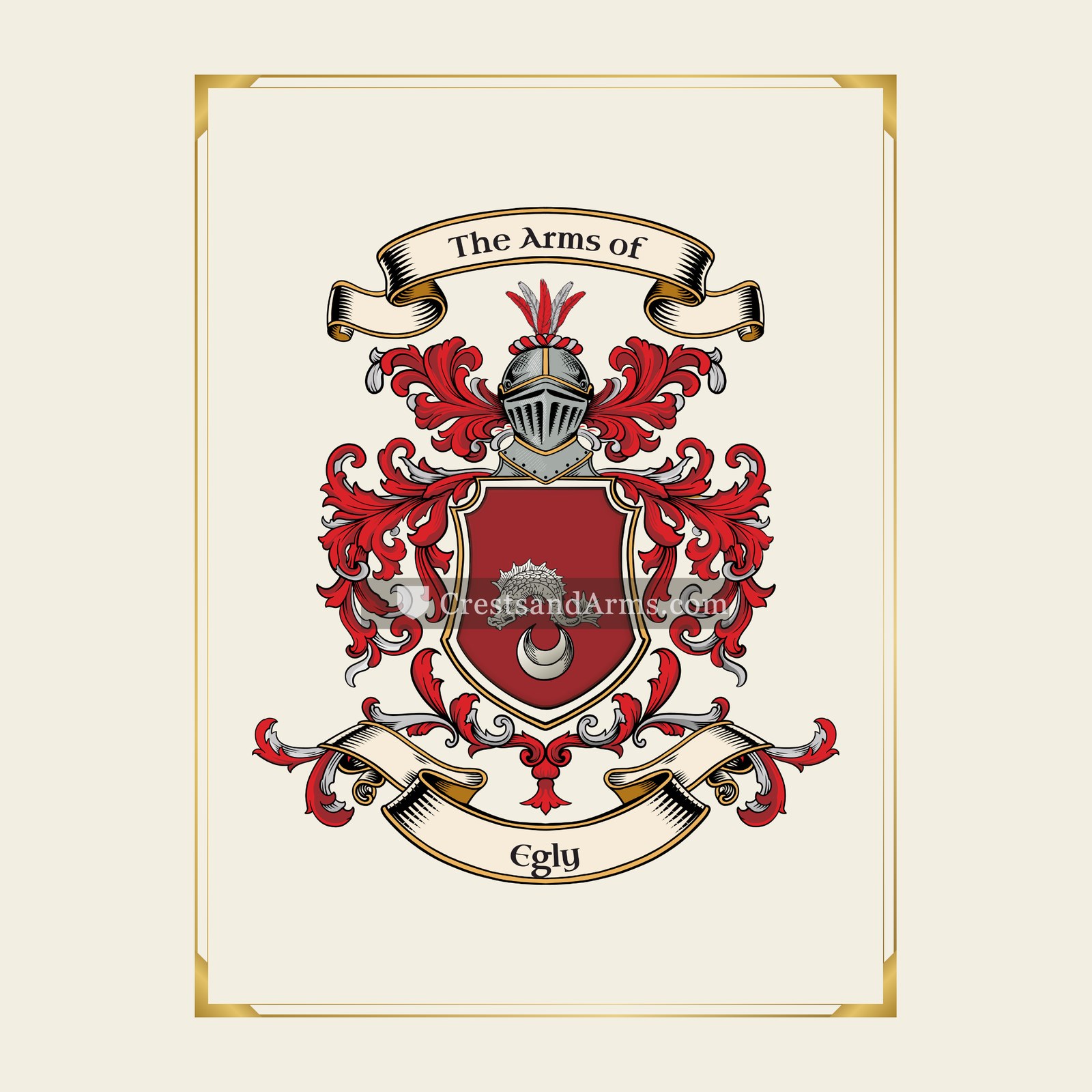 With gold border
