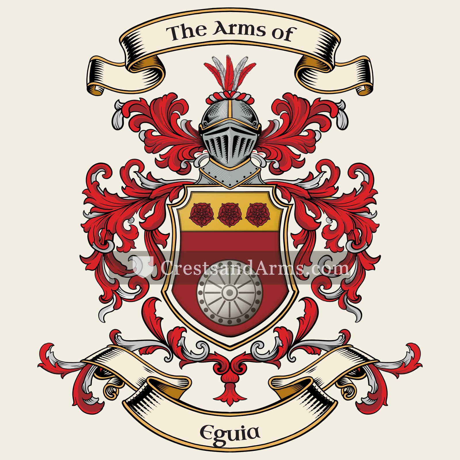 The Eguia coat of arms, drawn from the recorded blazon