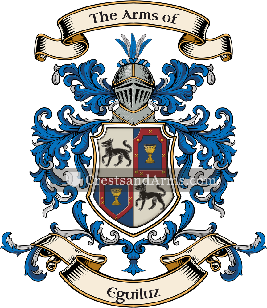 The Eguiluz coat of arms, drawn from the recorded blazon