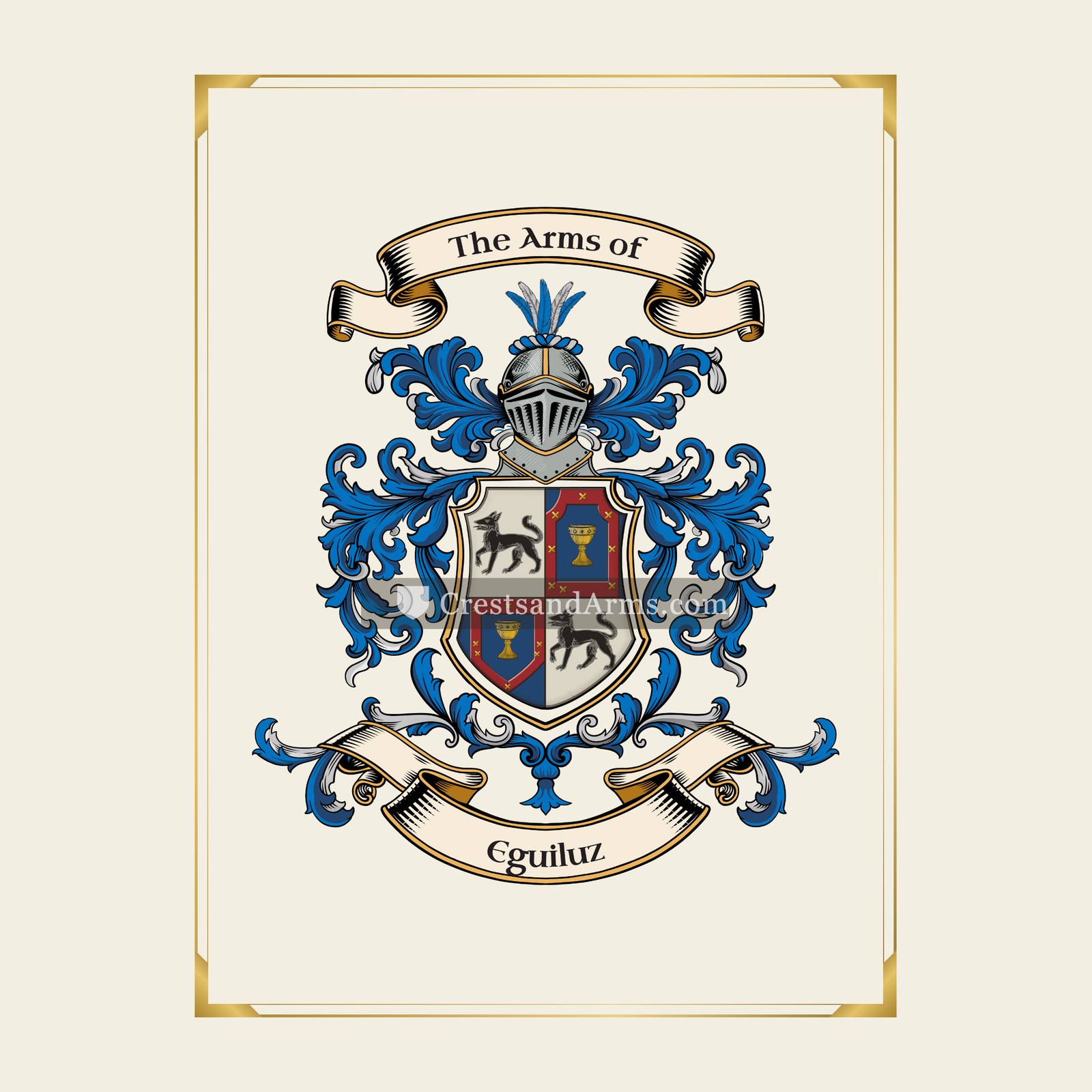 With gold border