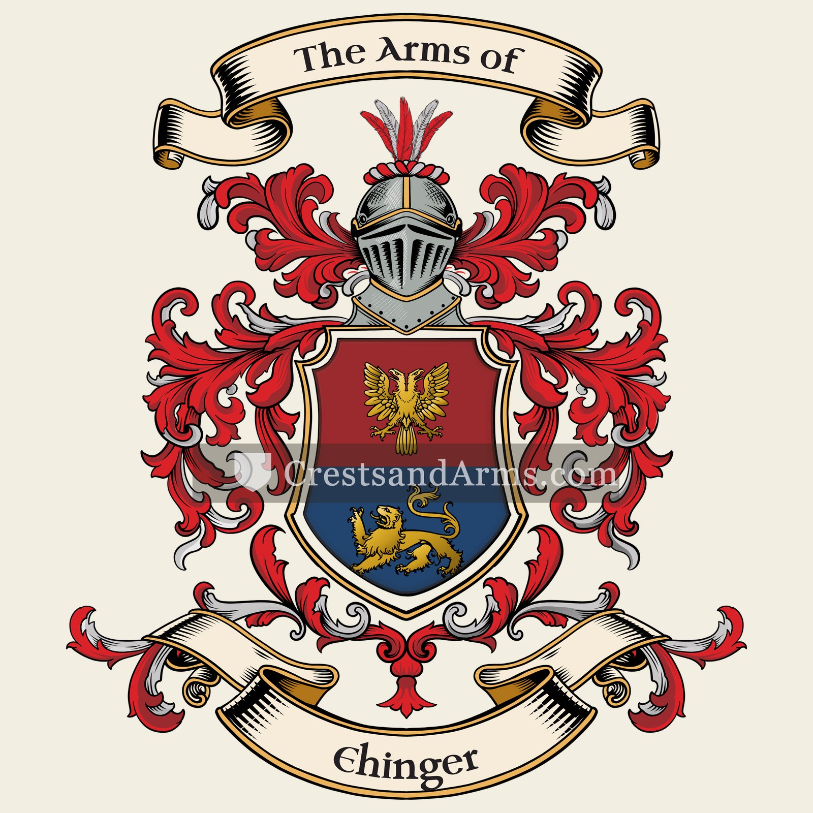 The Ehinger coat of arms, drawn from the recorded blazon